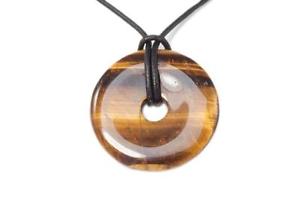 【送料無料】ネックレス　ドーナツタイガーアイdonut ou pi chinois oeil de tigre 3cm｜hokushin