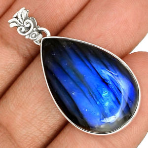 【送料無料】ネックレス　ペンダントマウントシルバーpendentif protection labradorite monture argent 925 ref 1277｜hokushin