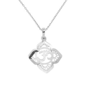 【送料無料】ネックレス　スターリングシルバーネックレスωオウムargent sterling collier w deux pices om, ohm, aum pendentif