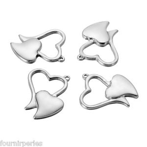 【送料無料】ネックレス　ペンダントハートステンレススチールアクセサリ25 pendentifs breloques coeur acier inoxydable accessoire 35x28mm