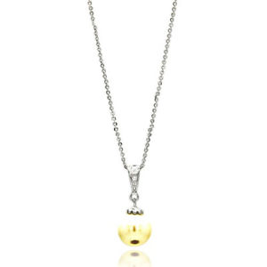 【送料無料】ネックレス　スターリングシルバーメッキペンダントネックレスfemmes en argent sterling 925 rh plaqu unique pendentif perle 406cm collier