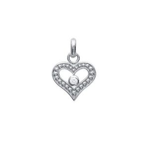 【送料無料】ネックレス　マネーハートジルコニウムpendentif joli petit cur zirconium en argent neuf