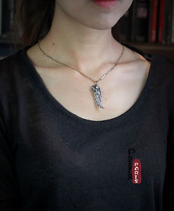 【送料無料】ネックレス クリップシルバーウイングバロックブラックオリジナルビンテージcollier charms pendantif aile argent noir baroque vintage original dz 1|hokushin