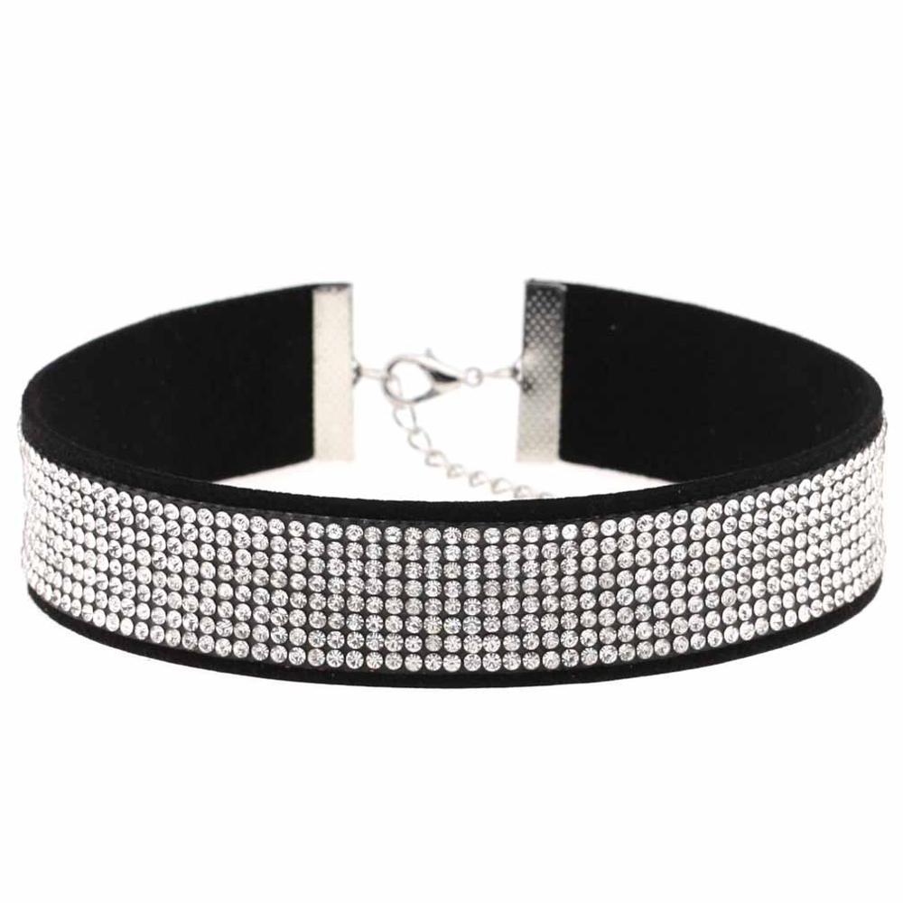 【送料無料】ネックレス　ネックレスメタルクランプas fr25978 cuir noir strass collier ras du cou sautoirs femmes colliers metal｜hokushin 12,905円