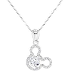【送料無料】ネックレス　スターリングシルバージルコンマウスクリップen argent sterling 925 zircon transparent mouse collier enfants filles ados｜hokushin