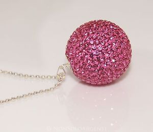 【送料無料】ネックレス　アルジェントローザフクシアciondolo argento 925 sfera zirconi rosa fuchsia chiama angeli 29 mm collana pl