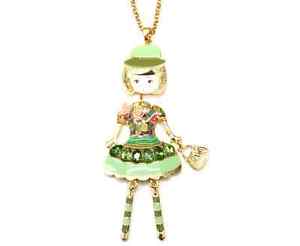 【送料無料】ネックレス　ペンダントネックレスsp769e sautoir collier pendentif poupe articule femme robe mtal peint ve｜hokushin