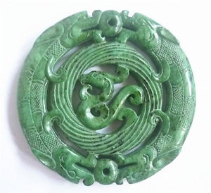 【送料無料】ネックレス　トーテムドラゴンchinois antiquit classique jadite gemme,sculpt dragons totem,pendentif,7cm｜hokushin