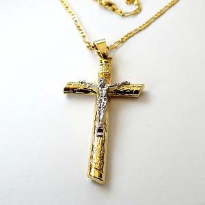 【送料無料】ネックレス　ドナアルジェントコンcollana uomo donna 54 cm c oro e argento croce classica con cristo 8 b｜hokushin