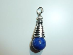 【送料無料】ネックレス　ラピスラズリpendentif lapis lazuli 12cm et argent tibetain 3,8 cm｜hokushin