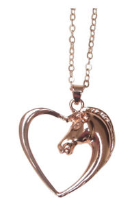 【送料無料】ネックレス　ペンダントネックレスヘッドチェーンcollier pendentif acier ros tte de cheval dans coeur, chaine 40 cm｜hokushin