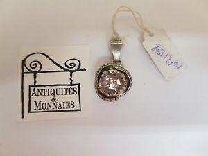 【送料無料】ネックレス　シルバーペンダントシルバーマッシフラウンドブリリアントpendentif argent massif silver rond brillant ref21158｜hokushin