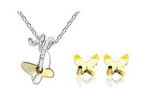 【送料無料】ネックレス　ファルファッレレガロcollana donna orecchini set farfalla farfalle cristallo parure swarovsk regalo｜hokushin