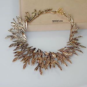 【送料無料】ネックレス　クランプシートサンレトロcollier ras du cou dor feuille gravure feu soleil original retro osc4