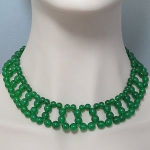 【送料無料】ネックレス　マレーネックレスシルバーbeau collier 45cm en vert malay jade et argent 925｜hokushin 13,665円