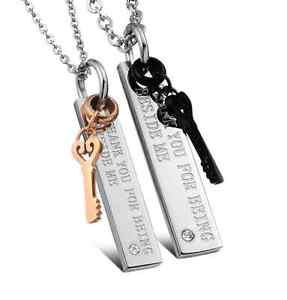 【送料無料】ネックレス　ドナクオーレ2 collana coppia collane uomo donna acciaio fidanzati ciondolo paio cuore chiave