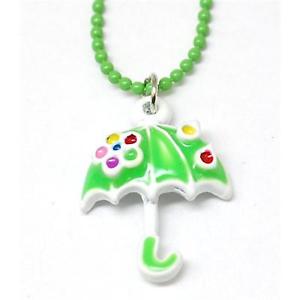 【送料無料】ネックレス　キンダーemaillierter anhanger fourrure kinder amp; 40,64 cm kugelkette gruner schirm｜hokushin