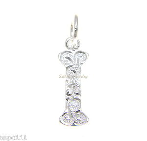 【送料無料】ネックレス　スターリングシルバーハワイアンヘビープルメリアen argent sterling 925 lourde hawaen plumeria volutes lettre initiale i pendant