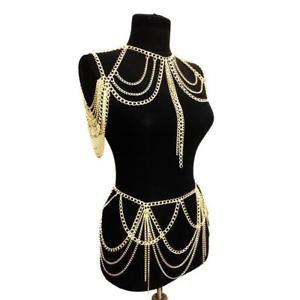 【送料無料】ネックレス　ファッションパンクボディウエストタッセルチェーンリンクハーネスクリップfashion punk shoulder body waist tassel chain link harness collier bijoux