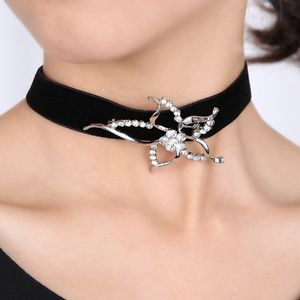 【送料無料】ネックレス　ゴシックブラックカラーピンビクトリアネックgothic collier noir set ras du cou avec broche fleur strass victorien