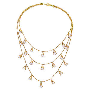 【送料無料】ネックレス　ゴールデンカラーマルチアップパールホワイトエンドcollier dor multirang bourgeon perle blanc 3 en 1 fin original myl2