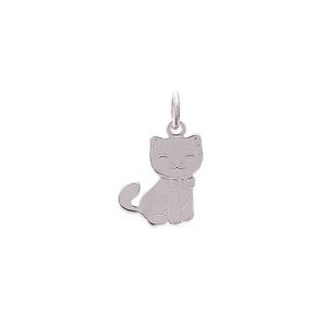 【送料無料】ネックレス　シルバーペンダントpendentif argent 925 chat 15 x 12mm