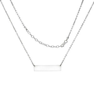 【送料無料】ネックレス　スターリングシルバーバーネックレスfemmes en argent sterling 925 id barre 432cm collier