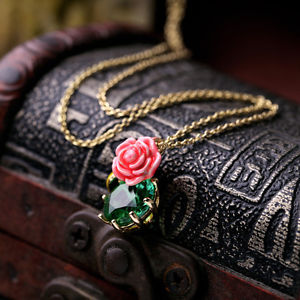 【送料無料】ネックレス　ミニクリップパールホワイトグリーンピンクオリジナルcollier mini pendantif email perle blanc vert fleur rose original l5