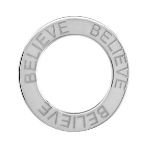 【送料無料】ネックレス　スターリングシルバーオープンサークルディスクイタリアargent sterling croire cercle ouvert pendentif disque charme,457cm italien｜hokushin