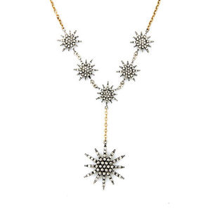【送料無料】ネックレス　ゴールデンカラーシルバースターオリジナルエンドcollier dor pendantif etoile argent fin original xxl 1