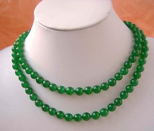 【送料無料】ネックレス　ネックレスbeau, 8mm ronde vert jade collier de perles, 100cm