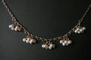 【送料無料】ネックレス　ネックレスメッシュチェーンハートフレークadorable collier chaine maille coeur perles flocons 42 cm