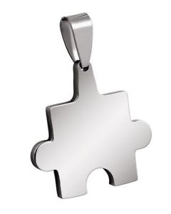 【送料無料】ネックレス　パズルコンロゴciondolo acciaio puzzle con dedica incisa, logo, nome