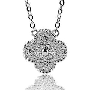 【送料無料】ネックレス　クリップレトロcollier court pendantif plaqu argent 300 trefle cz incrust brillant retro n4