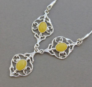 【送料無料】ネックレス　オレンジネックレスバルトソリッドシルバーcollier ambre vritable mer baltique argent massif 925