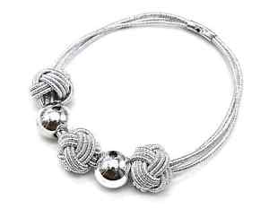 【送料無料】ネックレス　ネックレスマルチケーブルクラスタノードブールcc1865e collier plastron multi cordons avec noeuds fil brillant et boules m