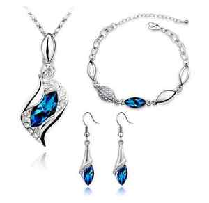 【送料無料】ネックレス　レガロparure set donna collana orecchini pendenti bracciale cristallo coppia regalo