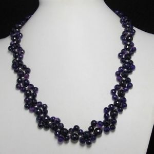 【送料無料】ネックレス　シルバークリップcollier 50cm en sombre pourpre agate et argent 925