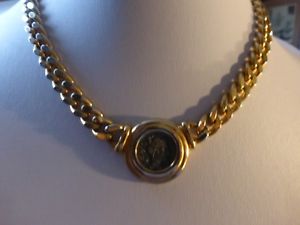 【送料無料】ネックレス　ゴールドプレートビンテージクリップサインインフェーズcollier vintage en plaque or signe ph
