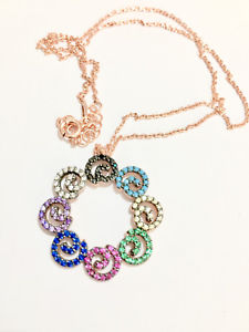 【送料無料】ネックレス　トレンドトルコスターリングシルバートパーズターコイズポルトボヌールクリップローズturque tendance rose 925 argent sterling turquoise topaze porte bonheur collier