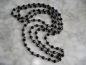 【送料無料】ネックレス クランプパリジェットancien collier sautoir noir jais parisien