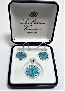 【送料無料】ネックレス　イタリアムラーノcompleto ciondolo e orecchini murrina vetro di murano made in italia