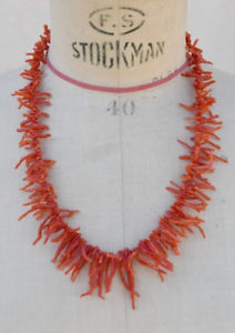 【送料無料】ネックレス　ビンテージサンゴサンゴストランドクランプancien collier de corail vintage 50 cm brins de corail
