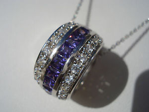 【送料無料】ネックレス　バイオレットチェーンbeau pendentifperle en argentoxydes blancs et violetschaine argent｜hokushin