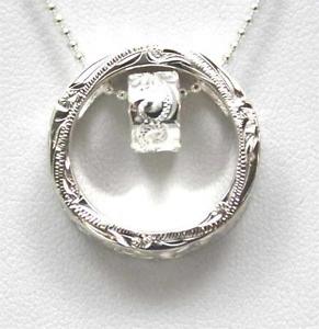【送料無料】ネックレス　ハワイアンプルメリアサークルバレルペンダントlourds pais argent 925 hawaen plumeria volutes cercle baril perle pendentif