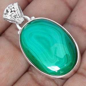 【送料無料】ネックレス　マラカイトマウントsublime pendentif malachite monture argent 925 ref 8175