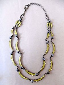 【送料無料】ネックレス　ネックレスエナメルメタルcollier fantaisie taratata mtal maill vert jaune
