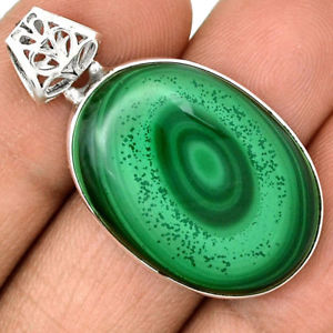 【送料無料】ネックレス　マラカイトマウントsublime pendentif malachite monture argent 925 ref 6439