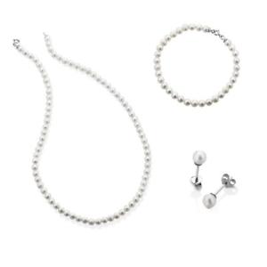 【送料無料】ネックレス　パールアルジェントイタリアparure perle fujiko collana bracciale orecchini argento 925 made in italy