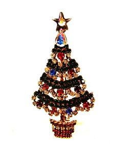 【送料無料】ネックレス　クリスマスツリーピンノーブランドdor sparkley strass sapin de nol broche unbranded 8415